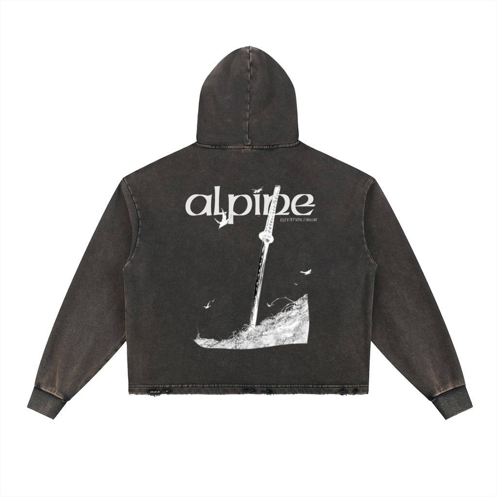 Gray Alpine Oversized Washed Hoodie